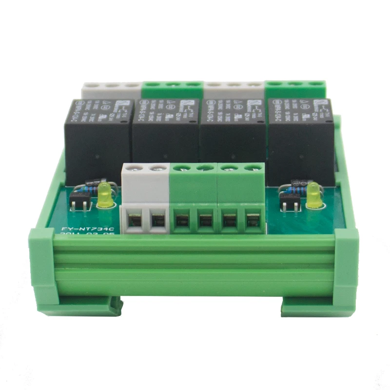 4 Канальный Релейный Модуль интерфейса T73 12VDC DIN рейка|interface relay|din mounting railrelay interface |