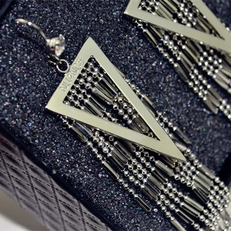long tassel metal alloy earrings chain triangle temperament retro female party wedding hook for women | Украшения и аксессуары