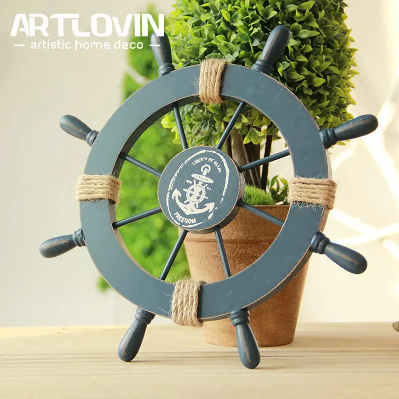 Средиземноморский Морской Настенная Наклейка с деревьями лодка руль ремесло