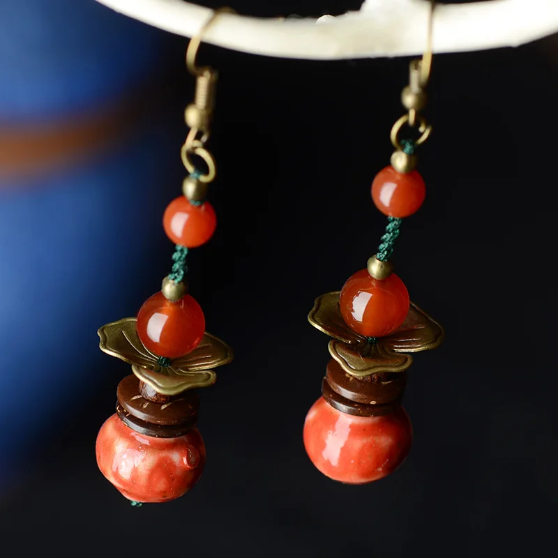 Красивые элегантные искусственные милые красные керамические бусины в горошек с