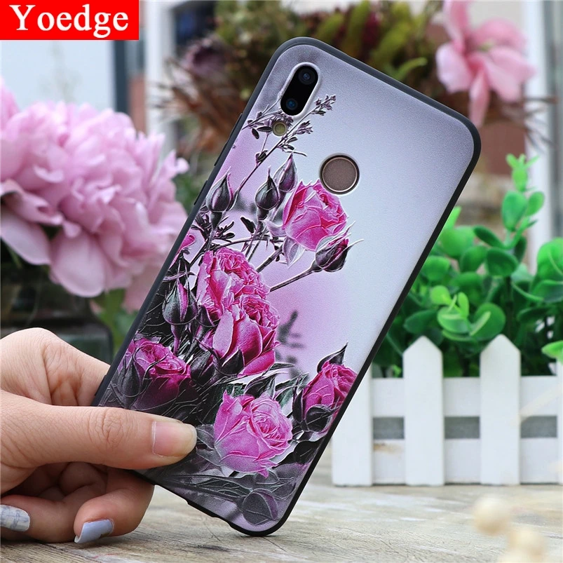 3D цветок чехол с тиснением для huawei Y5 Y6 Y7 рro рrime Y9 Honor 6A 7A 7X 8A 8X9 10 вид 20 Lite 10i 20i играть чехлы из ТПУ