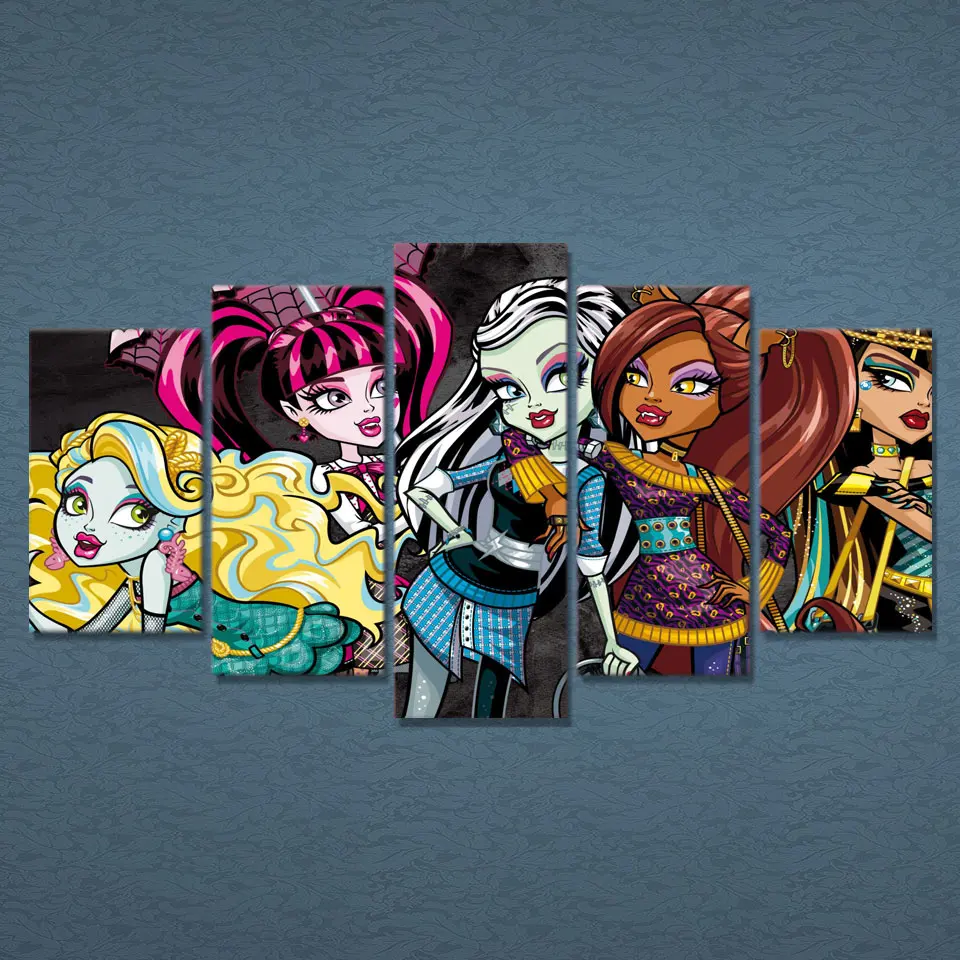 HD печатная картина Monster High мультфильм Декор детской комнаты печатный плакат