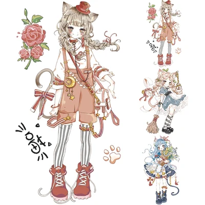 Мультяшная кошка девочка 40 мм Широкие Специальные чернила для украшения