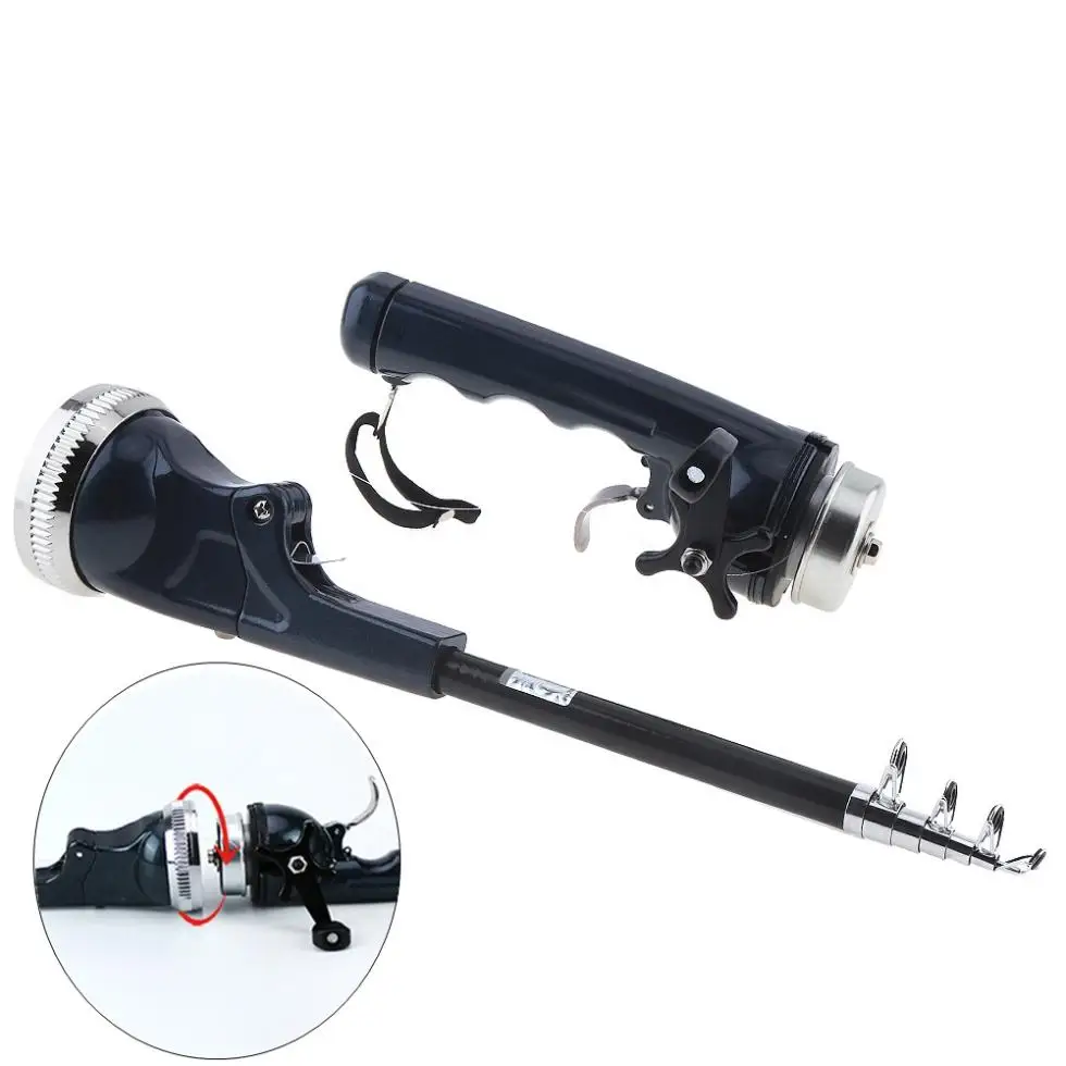 1 4 м Стекло волокно Складная удочка Встроенная Рыболовная катушка с 80 линия