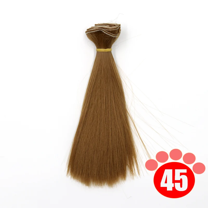 colour 45 Msiredoll bjd парик 15*100 см или 20*100 см или 25*100 см волосы куклы для 1/3 1/4 1/6 кукла с прямыми волосами bjd парик diy - Цвет: colour 45