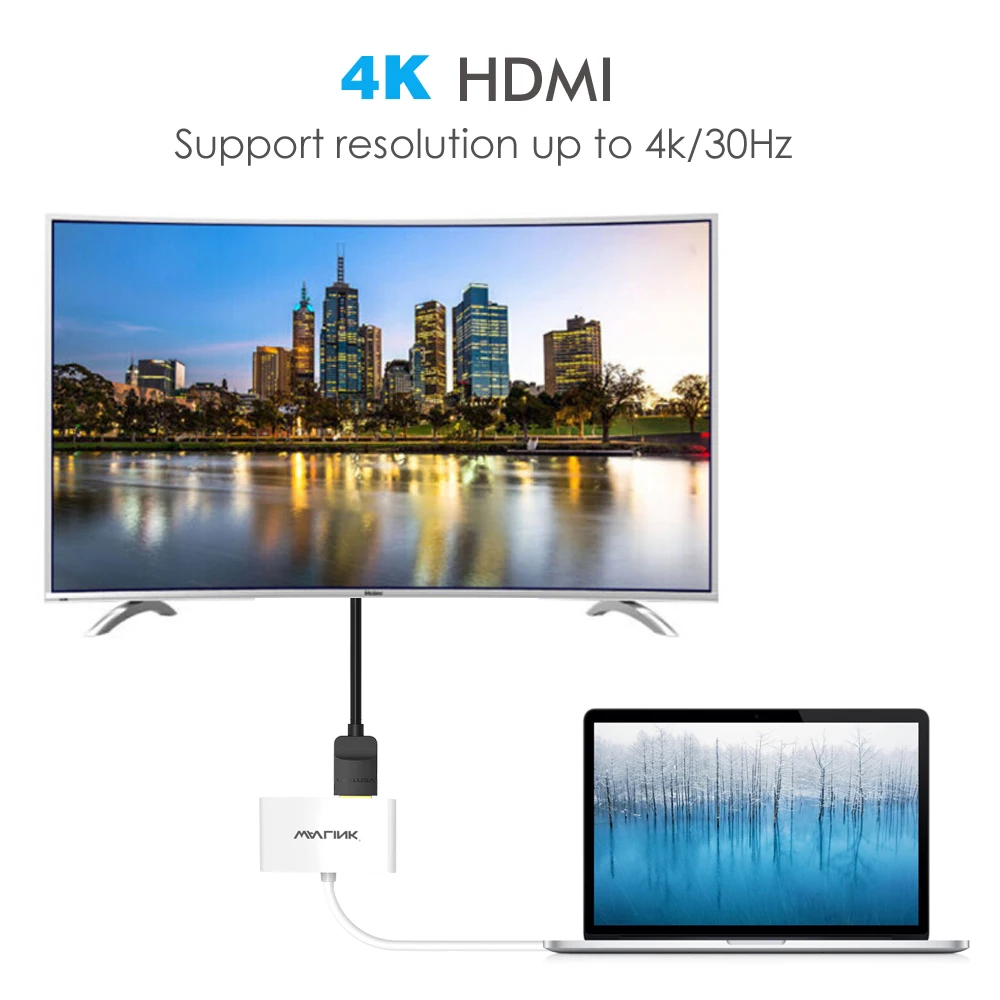 Wavlink Мини Дисплей Порты и разъёмы для адаптер HDMI VGA портом Thunderbolt 2 0 конвертер Full HD 4