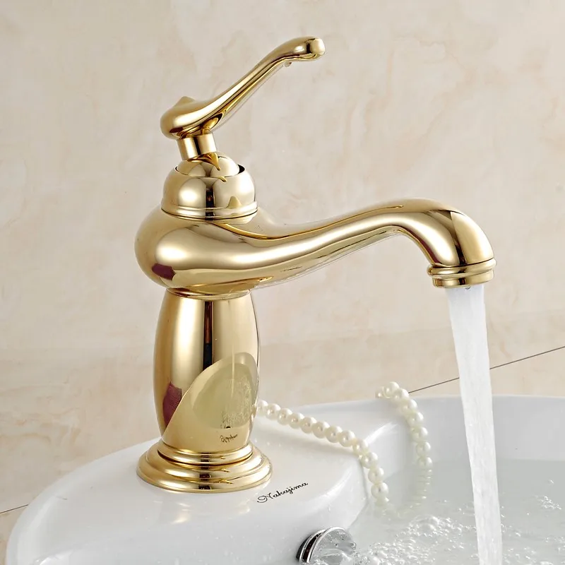 

luxury gold European Solid brass Single Handle Basin Vanity Sink Vessel Bathroom Faucet Mixer Tap,Gold Finished