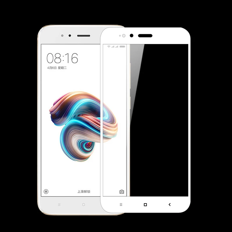 Для Xiaomi mi A1 закаленное Стекло крышка для телефона, которая полностью закрывает переднюю часть Экран протектор тонкий защитный чехол из углеволокна пленка черный бело-золотые для Xiaomi mi 5X mi 5X5,5"