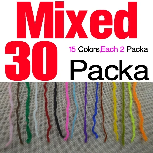 30pcs mixed colors MNFT 30 цветов packa мухи тело Hackle материал тела волоконная леска несколько цветов для ловли нахлыстом связывающий материал Chenilles приманка изготовление - Цвет: 30pcs mixed colors