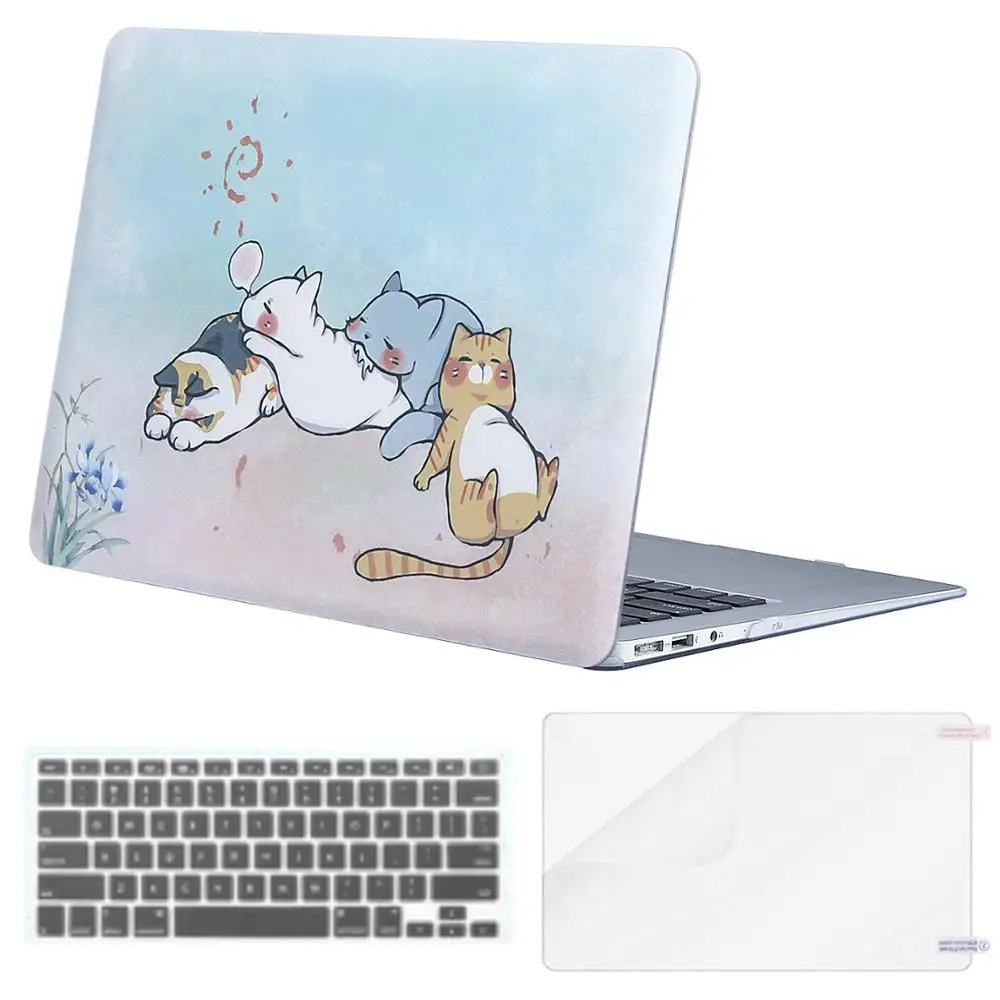 Cute Cartoon Cat Чехол для ноутбука MOSISO для Apple MacBook Air Pro retina 11 12 13 15 жесткий чехол для ноутбука macbook Air 13+ чехол для клавиатуры - Цвет: Cute Cartoon Cat
