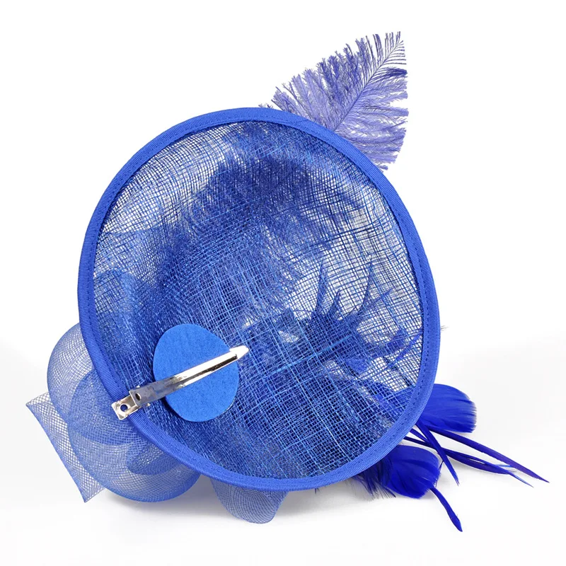 Banquet Party Fedoras Hat Women Ladies Day Royal Ascot Sinamay Fascinator Cap European American Bride Headdress Girls Hats H7108