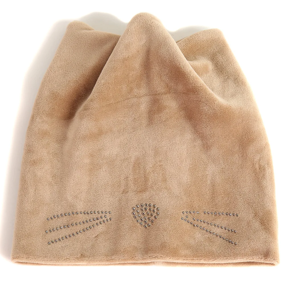 Детская шапка из полиэстера теплые зимние шапки толстые милые кошачьи для