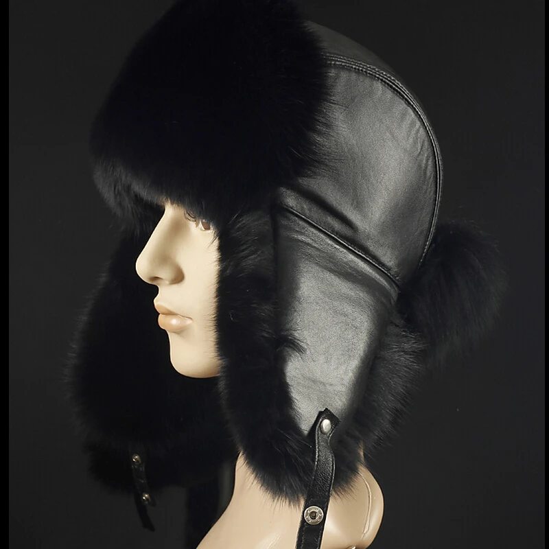 Мужские шапки с натуральным лисьим мехом знаменитый бренд зимняя теплая