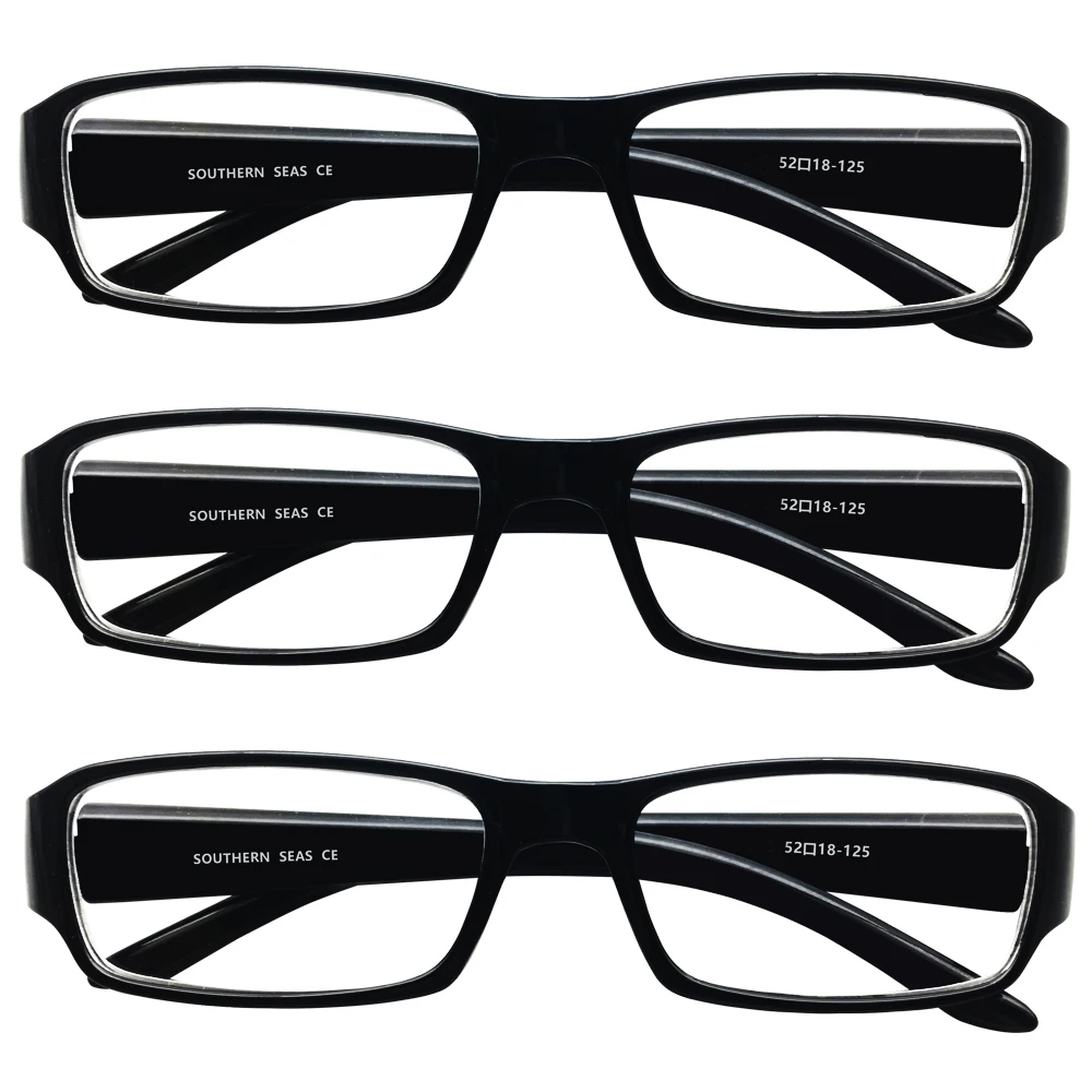 3x Everyday Use Nearsighted Glasses -1.00 to -6.00 Lens Mens Womens Shortsighted Eyewear Office Home Myopia Spectacles Black New |