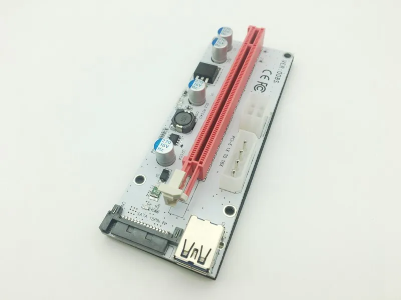 VER008S 3в1 Molex Power 60 см PCI E Riser Card 4pin 6pin Sata Express 1x до 16x удлинитель для майнинга
