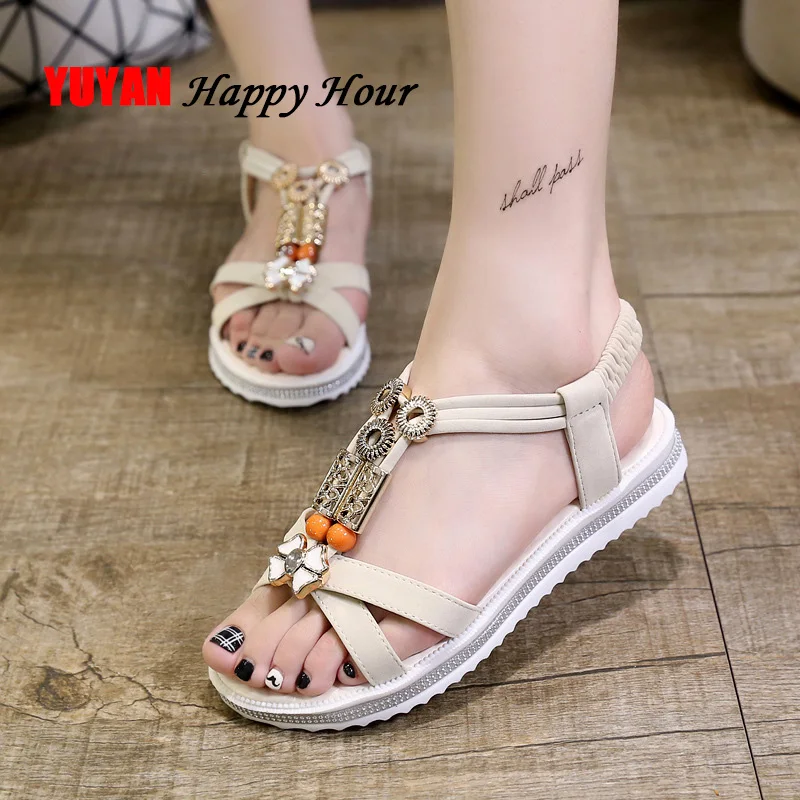 2019 г. Летняя женская обувь пляжные сандалии на плоской подошве хит продаж модные