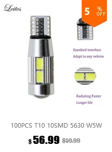Лейтес 500 шт. T10 W5W 501 2825 158 168 194 T10 безцокольных светодиодных фар для авто светильник W5W Красочные 12v Led Светодиодный прожектор лампы светодиодные лампы светодиод Светодиодная лампа