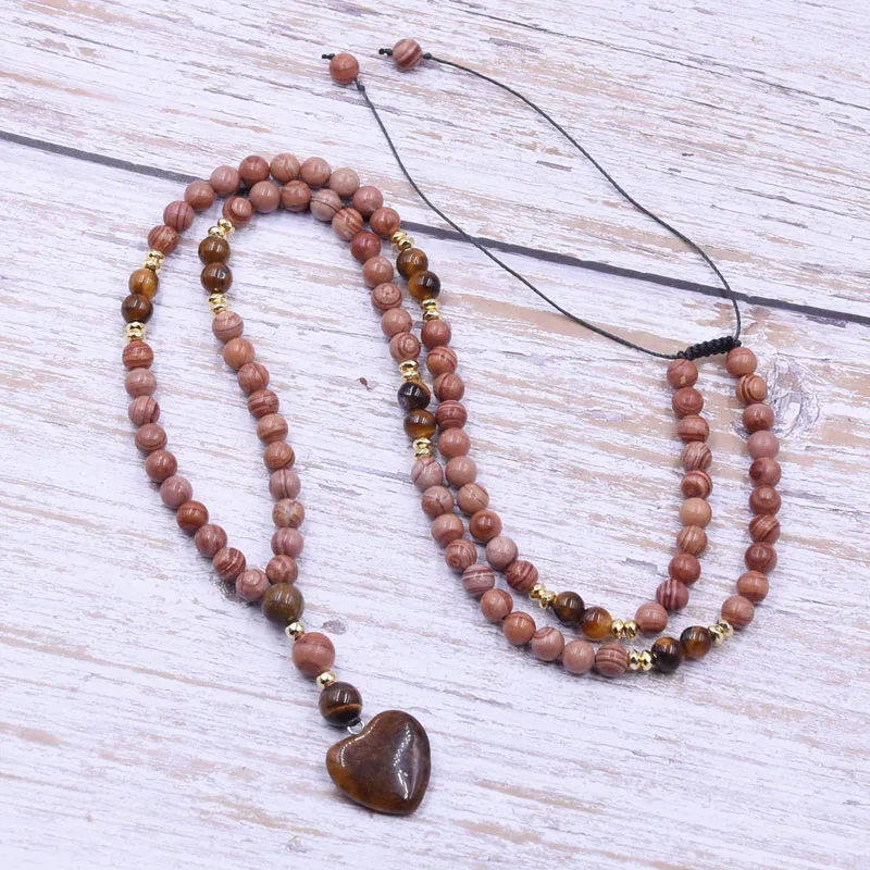 Ожерелье для мужчин и женщин украшение с натуральными красными линиями камней