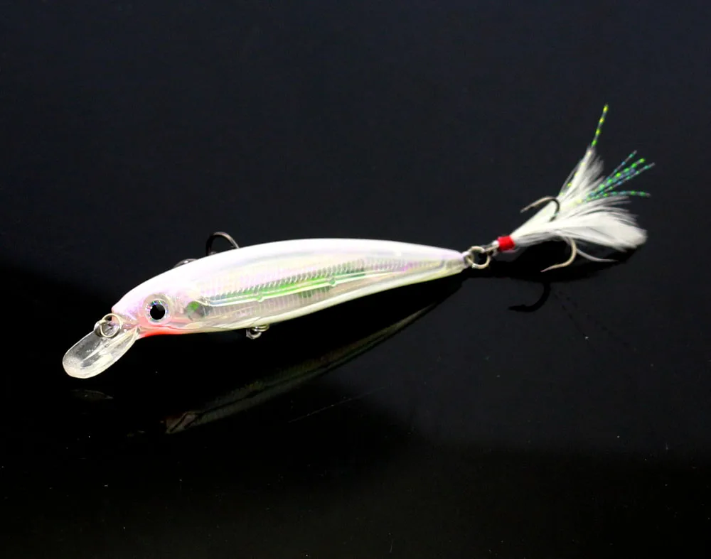 1 шт. рыболовная приманка в виде гольяна для дайвинга с крючками из перьев жесткая