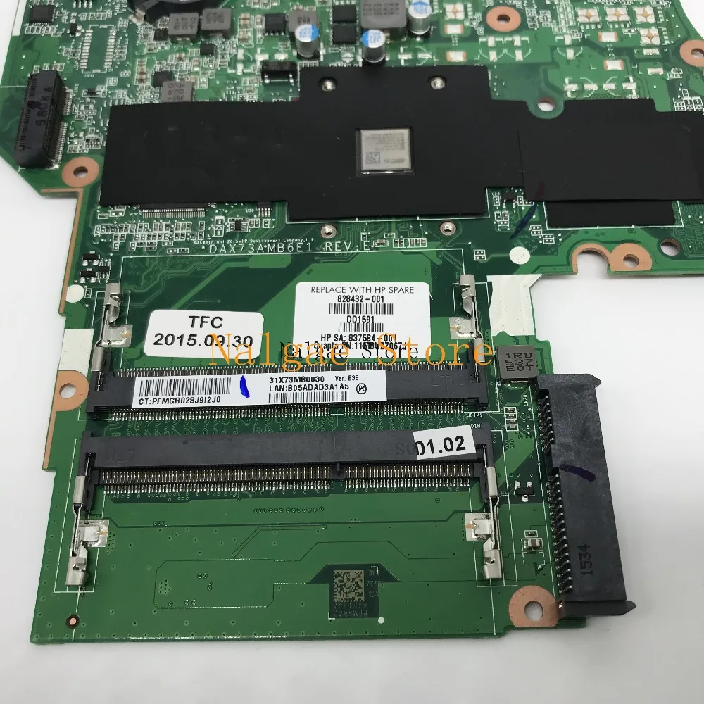 Для HP ProBook 455 G3 материнская плата для ноутбука DAX73AMB6E1 828432-601 828432-001 DDR3 W/A8-7410 |