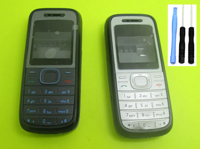 Белый черный чехол с полным корпусом клавиатура для Nokia 1200 1208 отверткой открытые