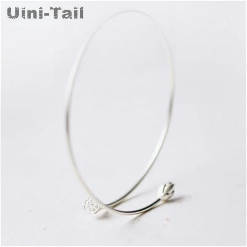 Uini Tail хит продаж новинка 925 пробы серебряный браслет lotus Открытый Qing Shui Furong свежий