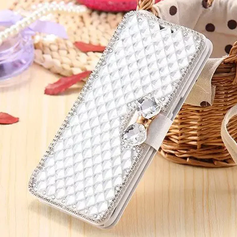 Блестящий кожаный чехол со стразами и бантиком книжка Caracsa блестящая подставка с