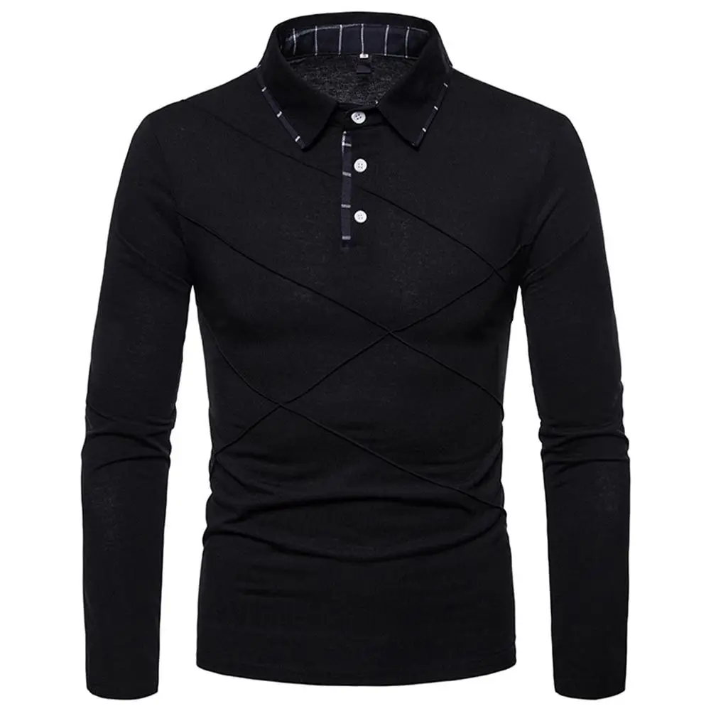 mrwonder 2018 Autumn Spring Men Shirt Casual Long Sleeve Solid Color Slim Fit Pullover Tops | Мужская одежда