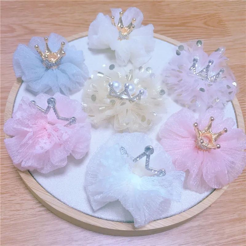 15 шт. фатиновое платье ручной работы с бахромой пушистый тканевый цветок для