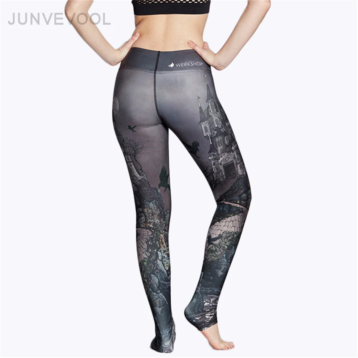 Gothic Fitness Leggings Harajuku Sexy Pants Elastic Women Legging Darkness High Quality Legins Push Up Workout Trousers | Женская одежда