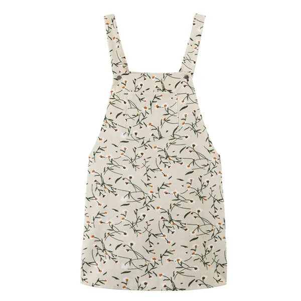 7073beige floral Осень Зима Ретро вельветовое платье на подтяжках для женщин Vestidos повседневное без рукавов цветочный принт мини платье жилет вечерние платья - Цвет: 7073beige floral