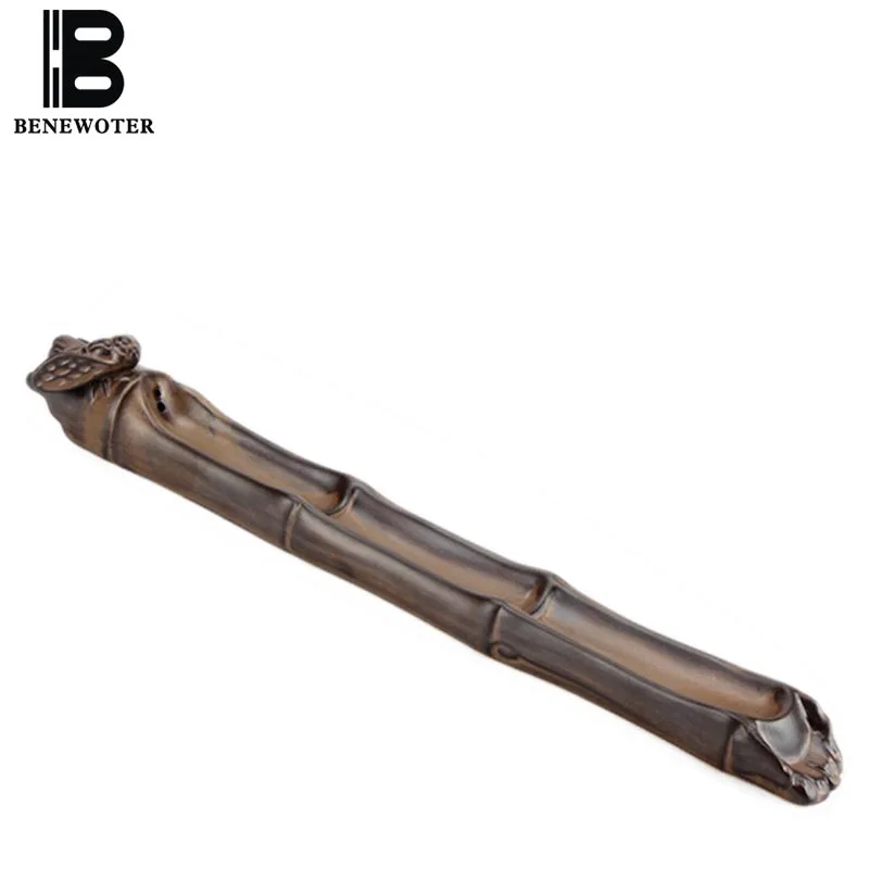 Китайская винтажная керамическая керамика в форме бамбука с цикадой палочка для