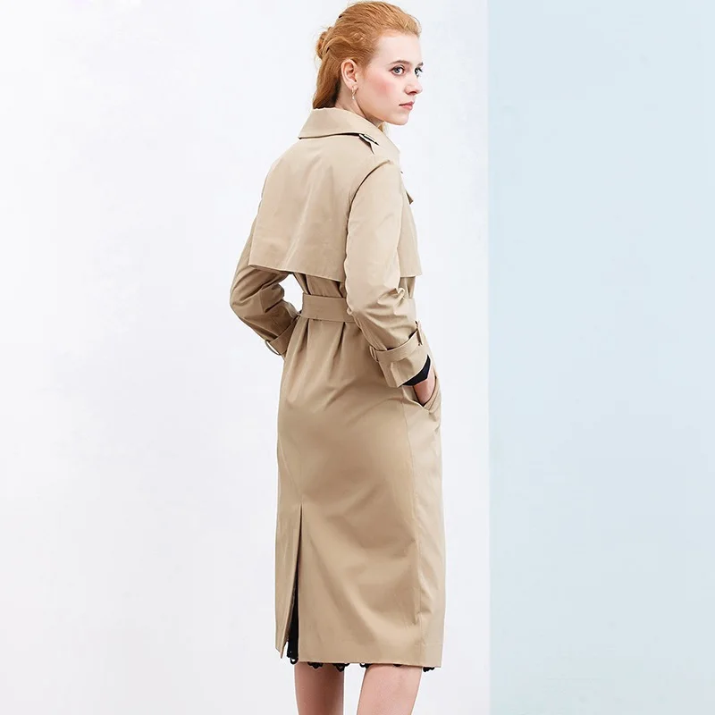 Только плюс 2019 длинная куртка ветровка Женские однотонные пальто цвета хаки с