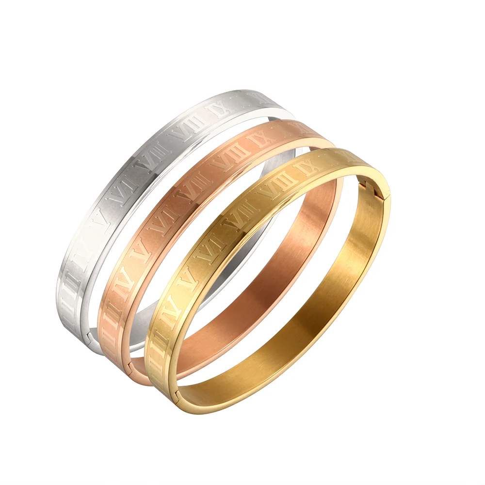 Модные свадебные браслеты ювелирные изделия римские цифры дизайн 316L из