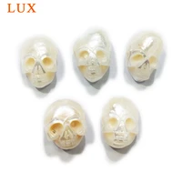 natural hand carved pearls handmade pearl skulls for necklace making engrave freshwater pearl craft jewelry with hole