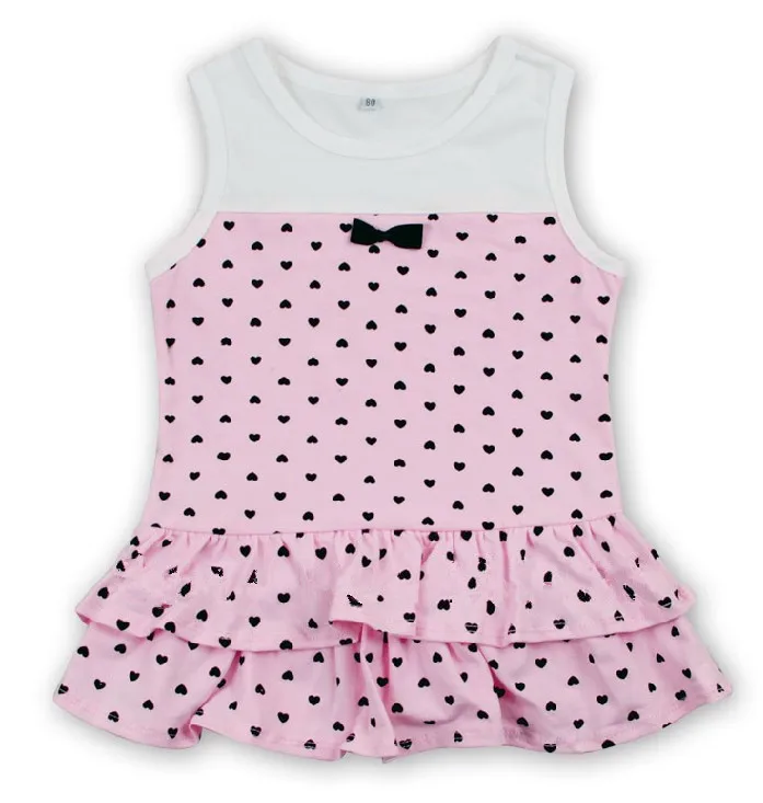 Новинка летние комплекты одежды для маленьких девочек платье в горошек с бантом