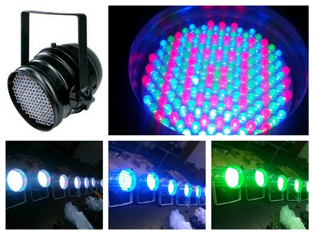 6 шт./лот LED par Light 177x10 мм RGB Par64 огни DMX/Авто/Звук черный/серебристый корпус диско