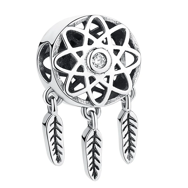 PY1748 925 Sterling Silver Bead Charms Locket Love Heart Lucky Clover Charm Fit Original Pandora Bracelet Necklace DIY Jewelry Making - Цвет: PY1748