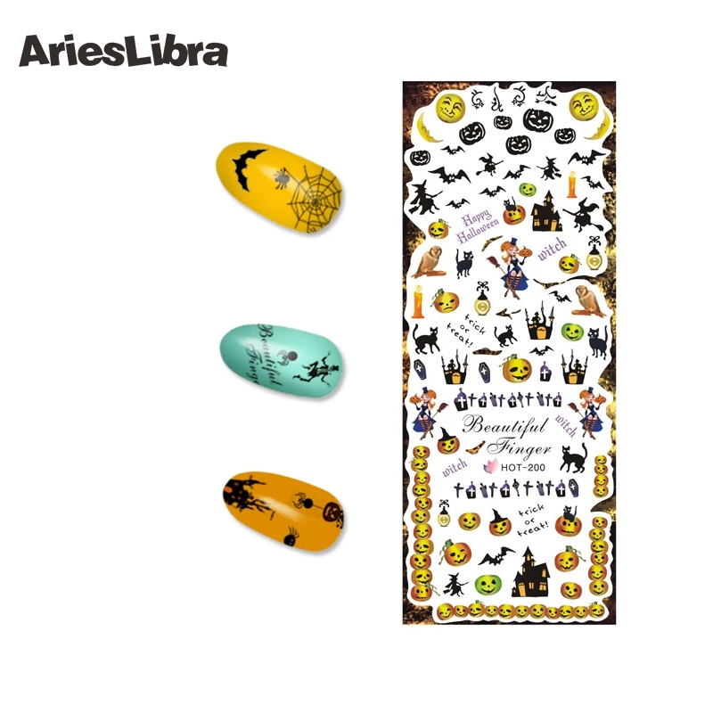 Наклейка AriesLibra на Хэллоуин дизайн ногтей переводная наклейка ногти аксессуары
