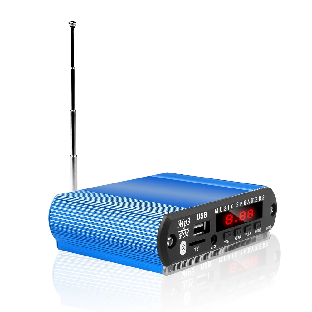 Автомобильный Bluetooth беспроводной MP3-плеер Handsfree с микрофоном Запись TF USB 3 5 мм AUX В 12