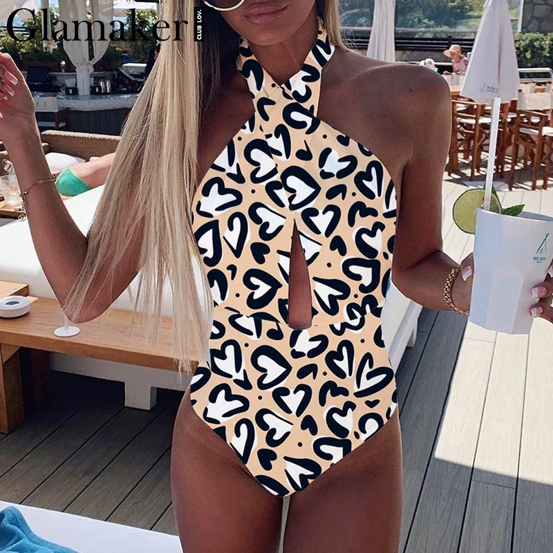 Женский купальник бандо Glamaker бразильский с принтом бикини на шнуровке