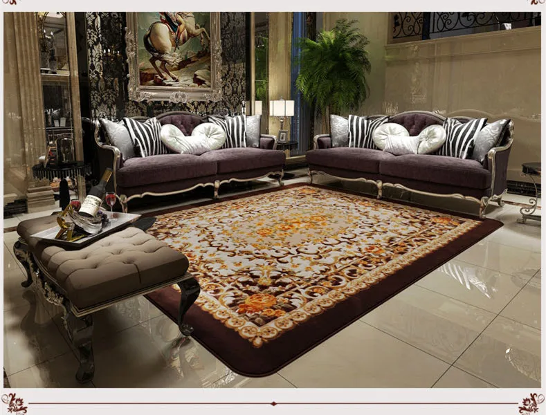 Brown 200X240 см Европейский Стиль Простой Квадратный Ковер современный журнальный столик для гостиной на полу одеяло для дома спальни прикроватные коврики - Цвет: Brown