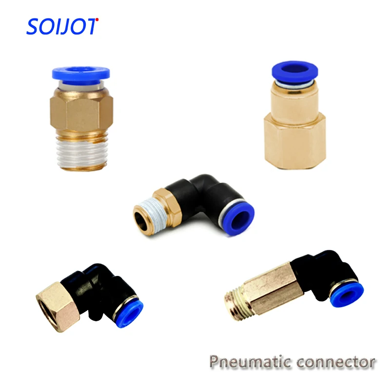 1 шт. пневматический соединитель PC/PCF/PL/PLF/PLL 4 мм 12 фитинг нить 1/8 &quot1/4&quot 3/8 &quot1/2&quot