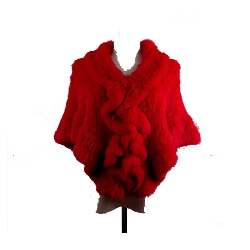 2020  new fur knitted rabbit fur outerwear batwing sleeve thermal large cape rex rabbit fur cloak