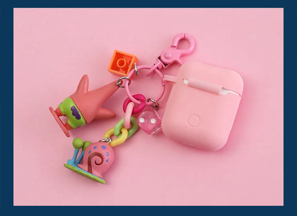 Мультфильм декоративный силиконовый чехол для Apple Airpods Bluetooth Наушники Аксессуары милые наушники защитная крышка крюк брелок