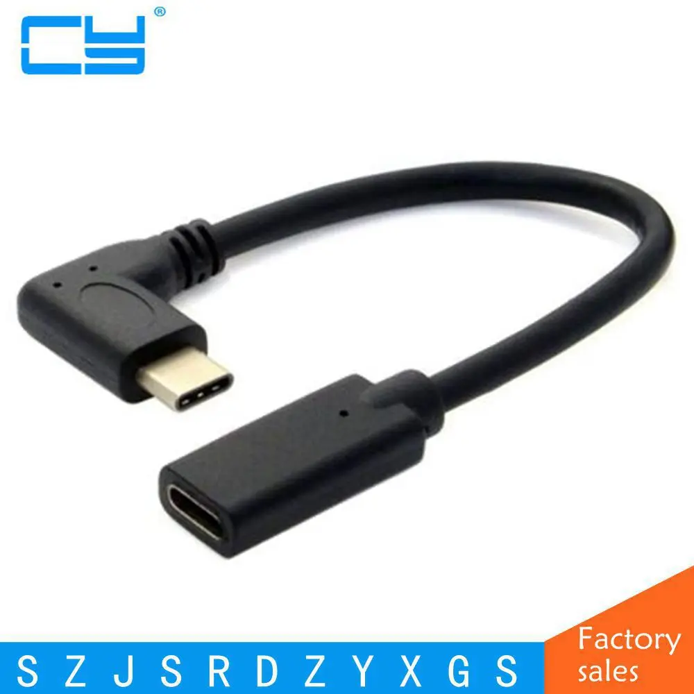 90 градусов правый угловой USB-C USB 3 1 Тип C Мужской и Женский Удлинительный кабель