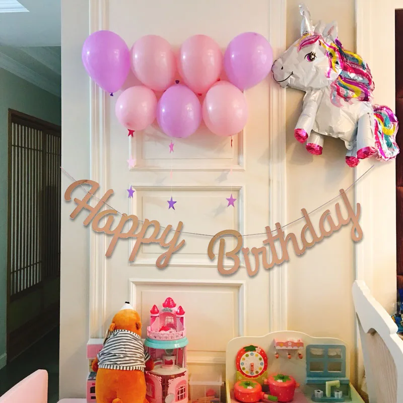 1 комплект бумажных баннеров с надписью Happy Birthay гирлянда для детского душа