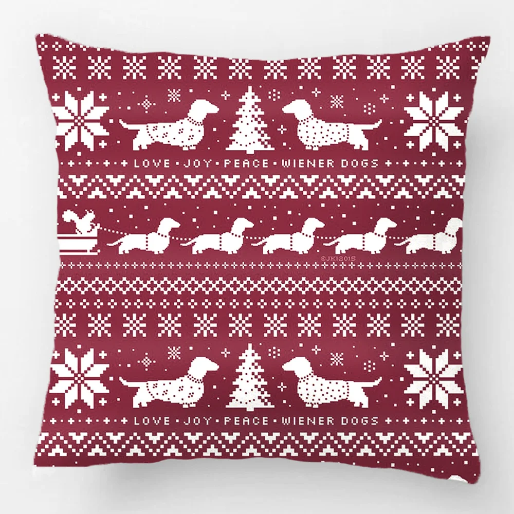 Любовь Радость мир Винер собаки Рождество пледы Наволочка декоративная