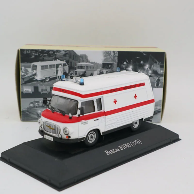 1:43 BARKAS B1000 1965 Больничная спасательная модель скорой помощи машинки, игрушка из сплава, коллекция литых под давлением металлических машин, игрушки для детей