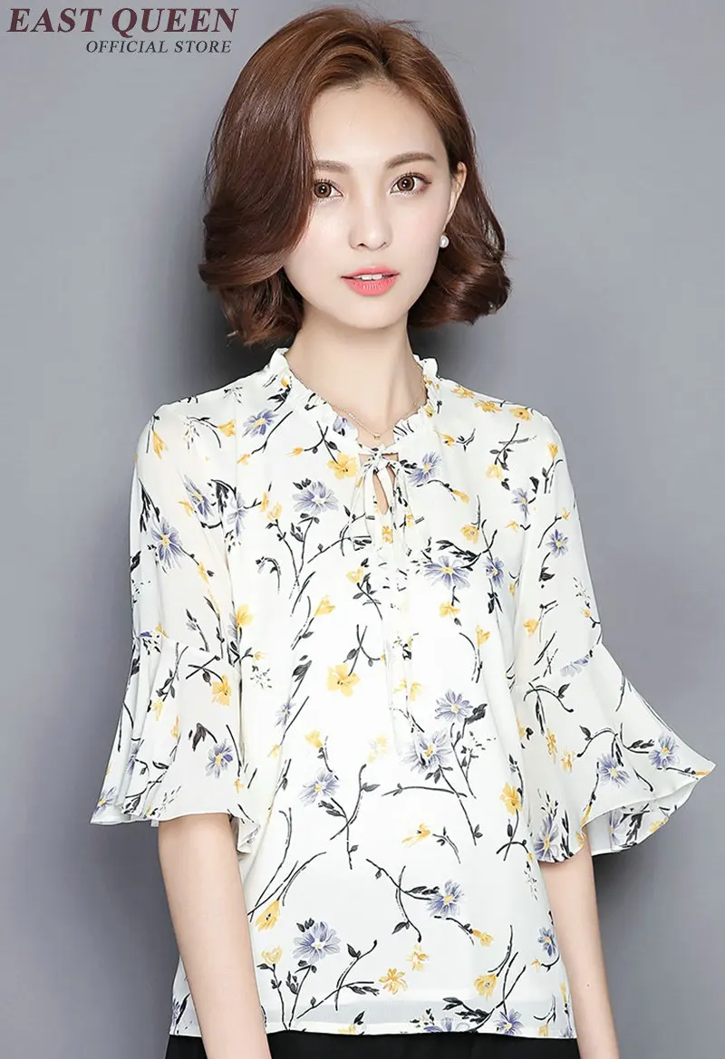 

Womens tops and blouses floral chiffon women summer blouses 2018 female blouse summer 2018 KK037